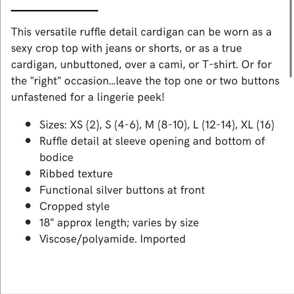 ✨SOLD✨ Venus Ruffle Detail Cardigan - Picture 13 of 13